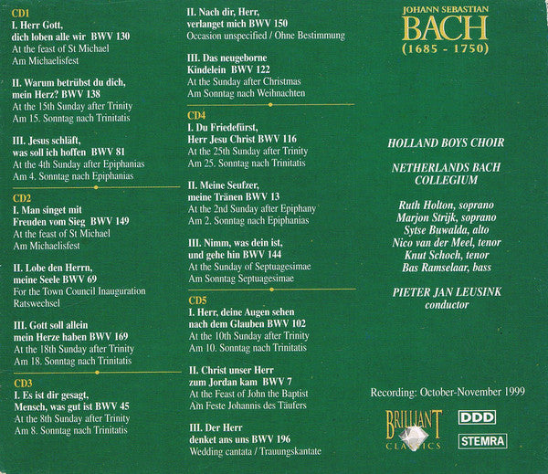 Johann Sebastian Bach : Cantatas / Kantaten Vol. IV (5xCD + Box, Sli)