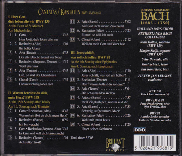 Johann Sebastian Bach : Cantatas / Kantaten Vol. IV (5xCD + Box, Sli)