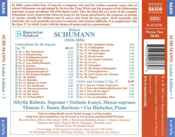 Robert Schumann - Sibylla Rubens, Stefanie Iranyi, Thomas E. Bauer, Uta Hielscher : Album Of Songs For The Young • Lieder And Songs I, Op. 27 (CD)