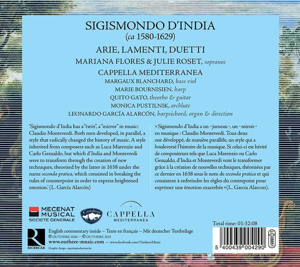 Sigismondo D'India - Mariana Florès, Julie Roset, Cappella Mediterranea, Leonardo Garcia Alarcón : Lamenti & Sospiri (2xCD, Album)