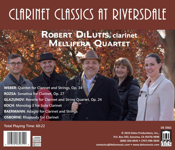 Robert DiLutis, Mellifera Quartet : Clarinet Classics At Riversdale (CD, Album)