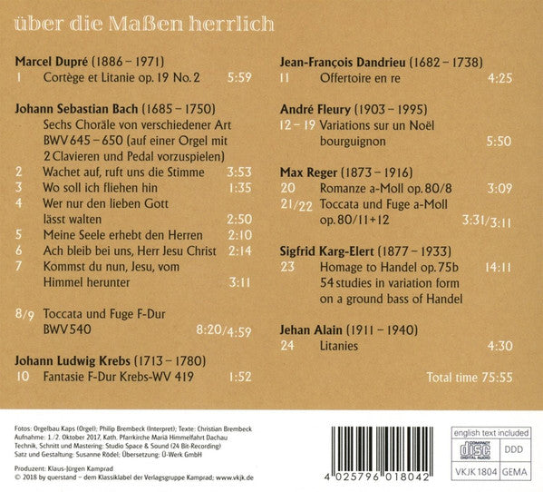 Christian Brembeck : Über Die Maßen Herrlich (CD, Album)