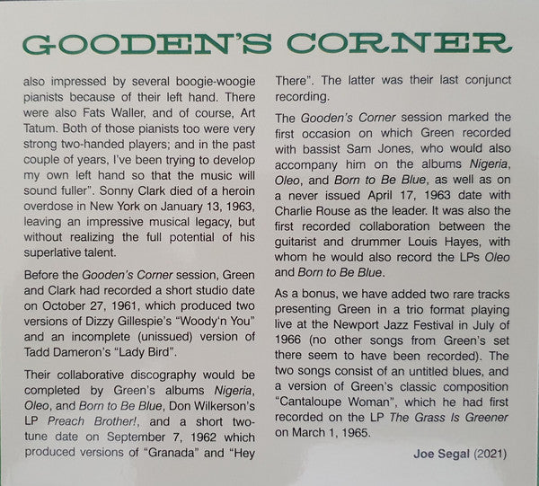 Grant Green : Gooden's Corner (CD, Album, Ltd, RE, RM)