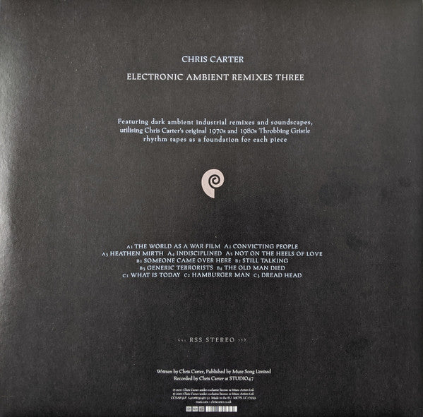 Chris Carter (2) : Electronic Ambient Remixes Three (2xLP, Album, Ltd, Gre)