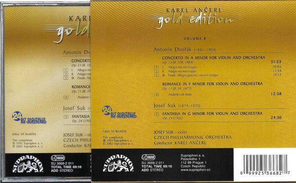 Karel Ančerl, Josef Suk, The Czech Philharmonic Orchestra : Antonín Dvořák / Josef Suk (2) : Violin Concerto / Romance / Fantasia (CD, Comp, RM)