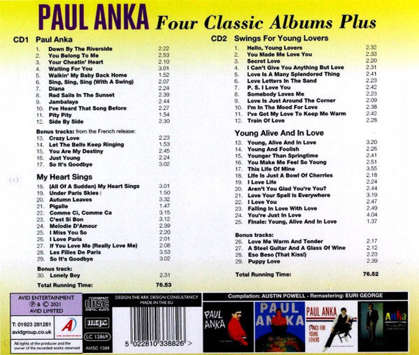 Paul Anka : Four Classic Albums Plus (2xCD, Comp)