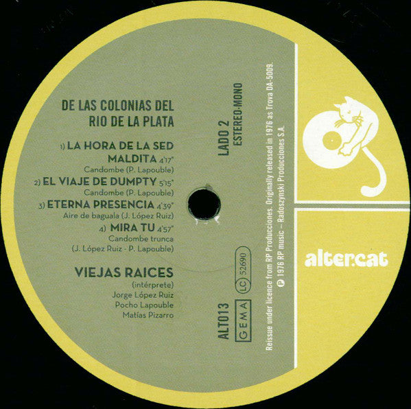 Viejas Raices : De Las Colonias Del Río De La Plata (LP, Album, RE)