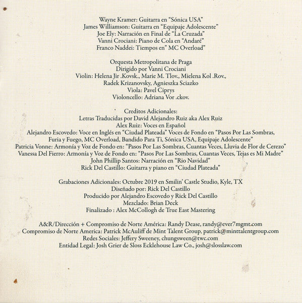 Alejandro Escovedo With Don Antonio (2) : La Cruzada (CD, Album)
