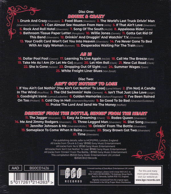Bobby Bare : Drunk & Crazy / As Is / Ain’t Got Nothin’ To Lose / Drinkin’ From The Bottle, Singin’ From The Heart (2xCD, Comp, RM)