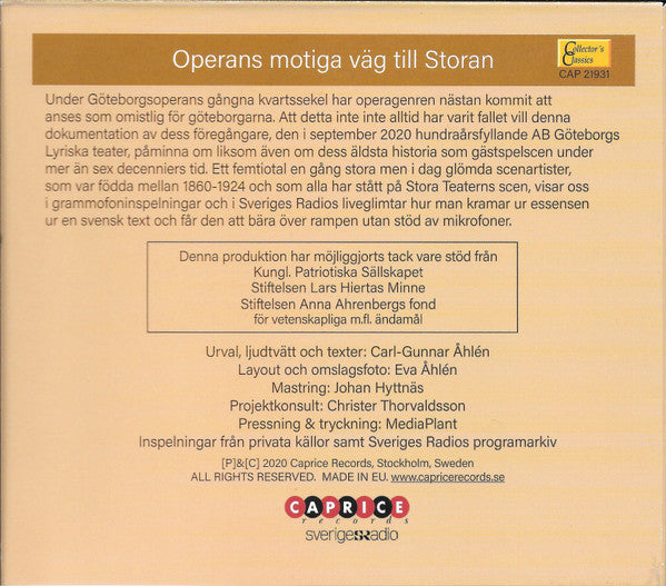 Various : Operans Motiga Väg Till Storan - Göteborgs Lyriska Teater 100 År (3xCD, Comp)