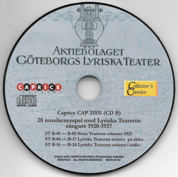 Various : Operans Motiga Väg Till Storan - Göteborgs Lyriska Teater 100 År (3xCD, Comp)