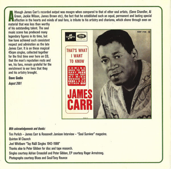 James Carr : The Complete Goldwax Singles (CD, Comp)