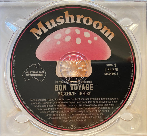 Mackenzie Theory : Bon Voyage (Live At Dallas Brooks Hall May Fifteen) (CD, Album, RE, RM, Dig)