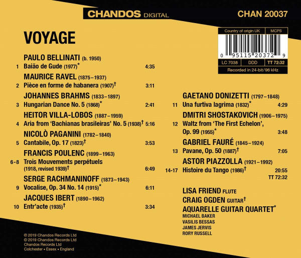 Lisa Friend, Craig Ogden, Aquarelle Guitar Quartet : Voyage (CD)