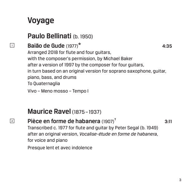 Lisa Friend, Craig Ogden, Aquarelle Guitar Quartet : Voyage (CD)