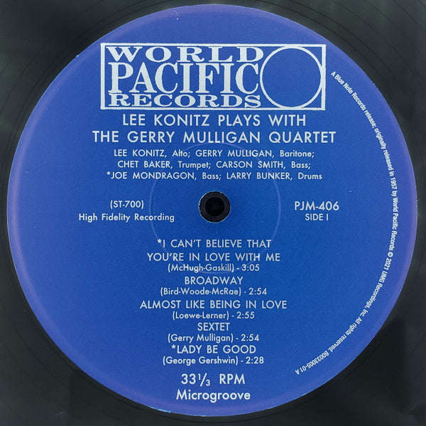 Lee Konitz Plays With Gerry Mulligan Quartet : Lee Konitz Plays With The Gerry Mulligan Quartet (LP, Album, Mono, RE, 180)