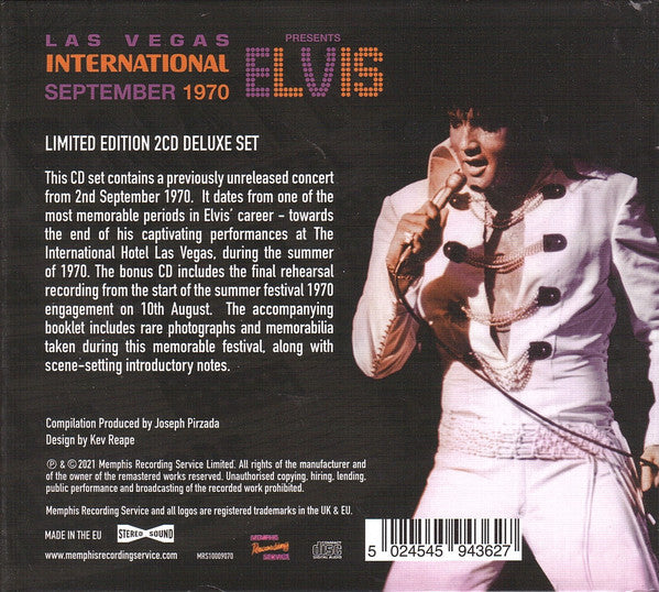 Elvis* : Las Vegas International Presents Elvis – September 1970 (2xCD, Comp, Ltd)
