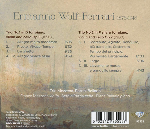 Ermanno Wolf-Ferrari, Trio Mezzena, Patria, Ballario : Piano Trios (CD, Album)