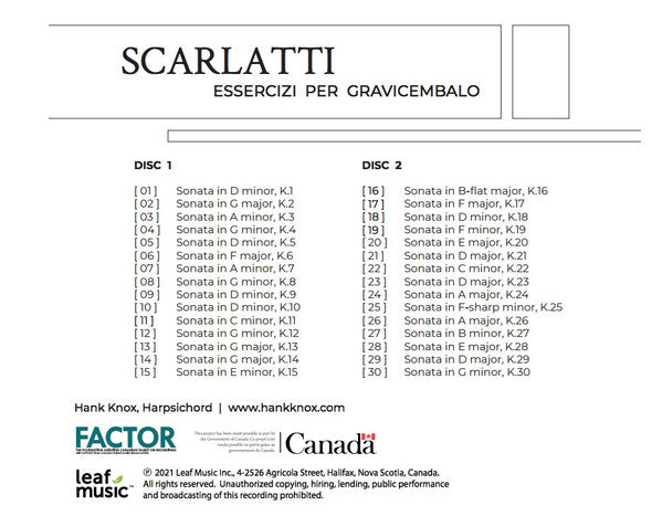 Hank Knox, Domenico Scarlatti : Essercizi Per Gravicembalo (2xCD, Album)