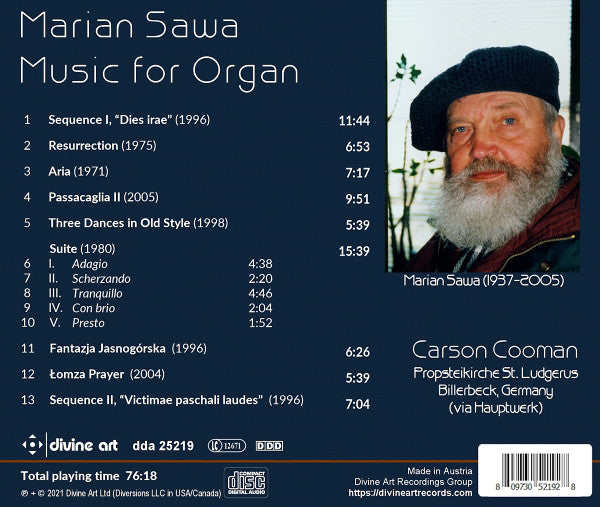 Marian Sawa, Carson Cooman : Music for Organ (CD, Album)