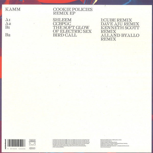 Kamm (2) : Cookie Policies Remix EP (12", EP)