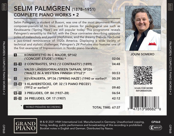 Selim Palmgren, Jouni Somero : Palmgren: Complete Piano Works, Vol. 2 (CD, Album)