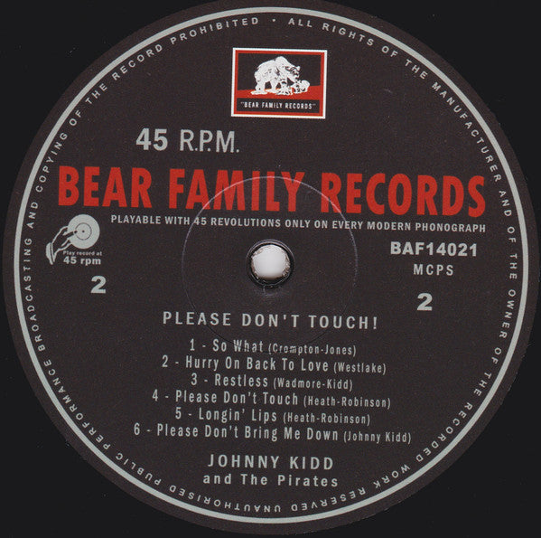 Johnny Kidd & The Pirates : Please Don't Touch! (10", Comp, Ltd, RM + CD, Comp, RM)