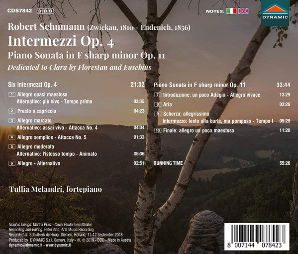 Robert Schumann, Tullia Melandri : Intermezzi Op.4; Piano Sonata In F Sharp Minor Op. 11 (CD, Album)