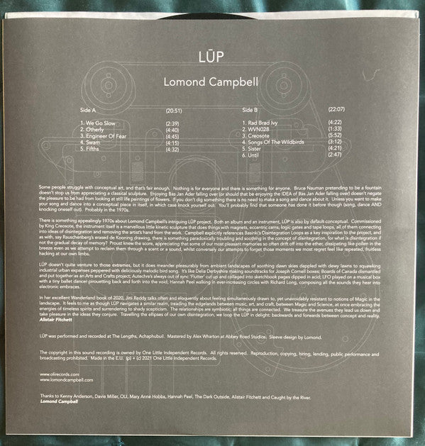 Lomond Campbell : LŪP (LP, Album)