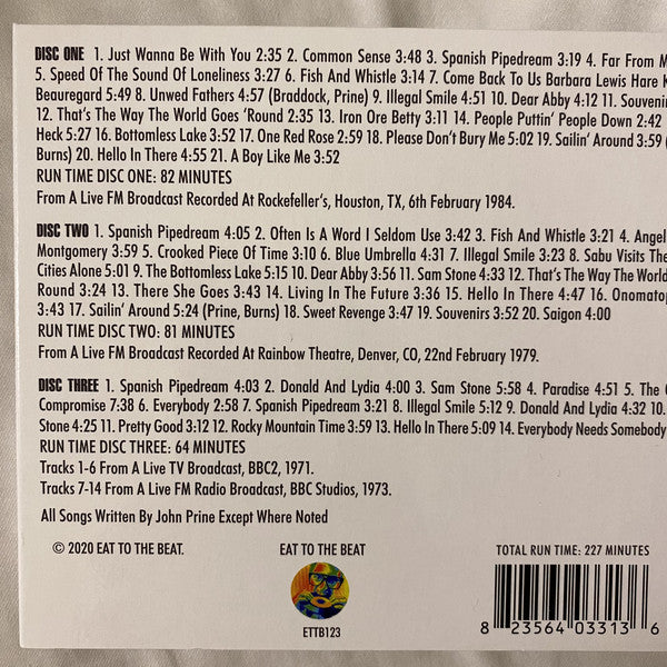 John Prine : Transmission Impossible (Legendary Radio Broadcasts From The 1970s & 1980s) (3xCD, Comp, Unofficial, Dig)