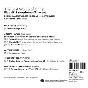 Ebonit Saxophone Quartet, Claron McFadden : The Last Words of Christ (SACD, Hybrid, Multichannel, Album)