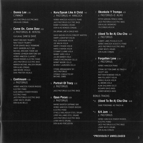 Jaco Pastorius : Jaco Pastorius (CD, Album, RE, RM)