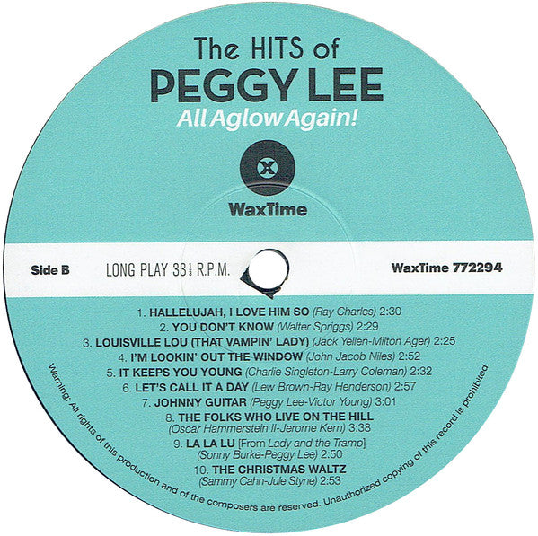 Peggy Lee : All Aglow Again - The Hits Of Peggy Lee  (LP, Comp, Ltd, 180)