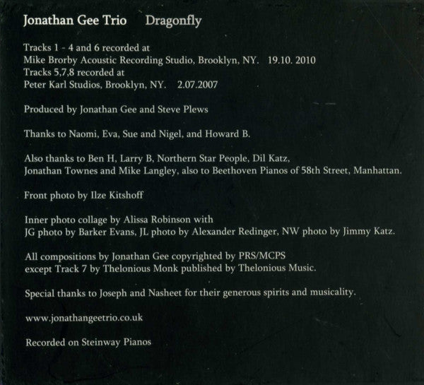 Jonathan Gee Trio : Dragonfly (CD, Album)