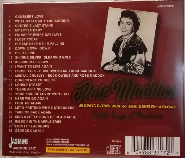 Rose Maddox : Little Songs Of Heartache - Singles As & Bs, 1959-1962 (CD, Comp)
