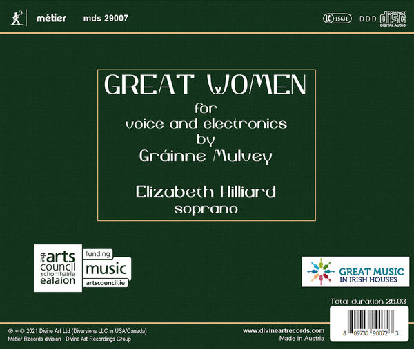 Gráinne Mulvey, Elizabeth Hilliard : Great Women  (CD, Single)
