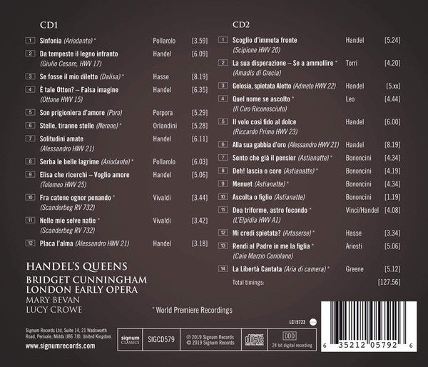 Lucy Crowe & Mary Bevan, London Early Opera, Bridget Cunningham : Handel's Queens (2xCD, Album)
