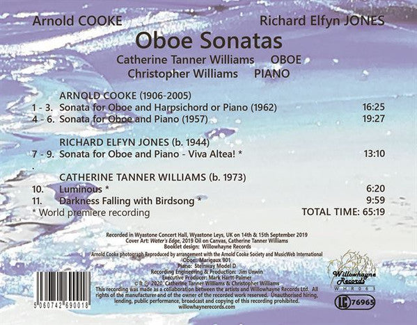 Catherine Tanner-Williams, Christopher Williams (27), Arnold Cooke, Richard Elfyn Jones : Oboe Sonatas (CD, Album)