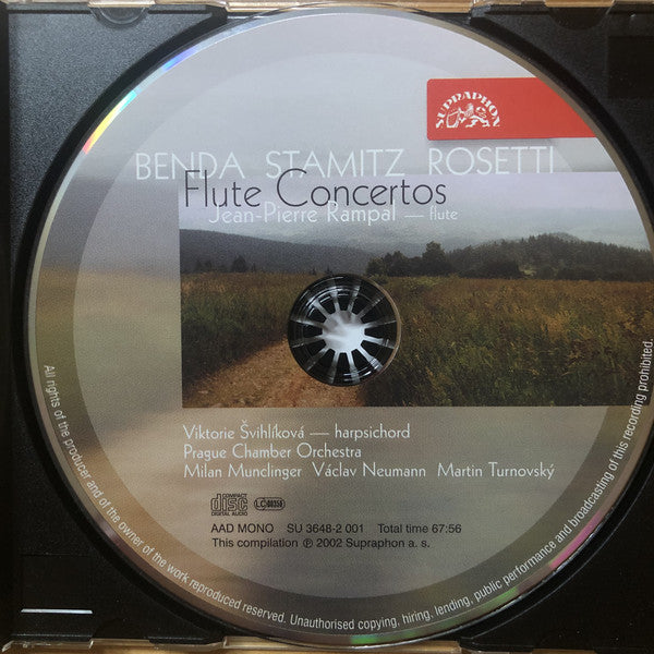 František Benda, Carl Stamitz, Antonio Rosetti / Jean-Pierre Rampal : Flute Concertos (CD, Album, Comp, Mono, RE, RM)