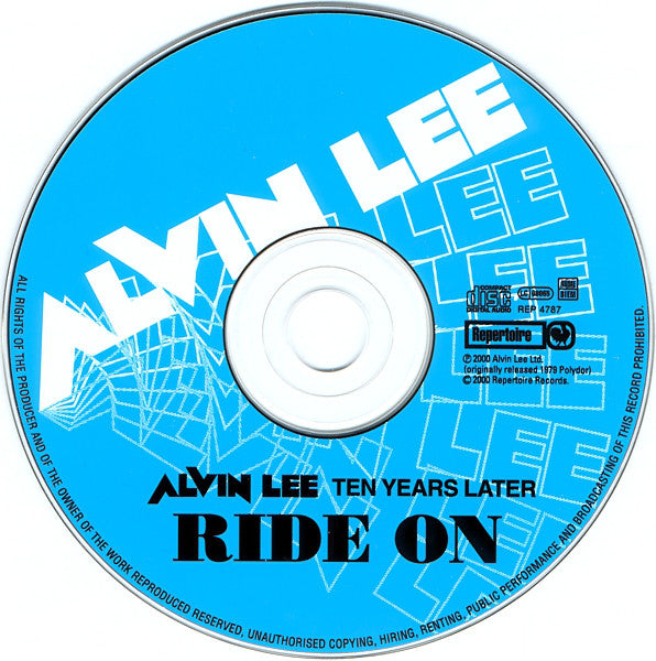 Alvin Lee & Ten Years Later : Ride On (CD, Album, RE)