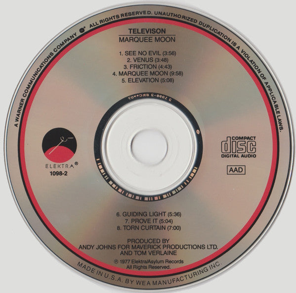 Television : Marquee Moon (CD, Album, RE, Spe)