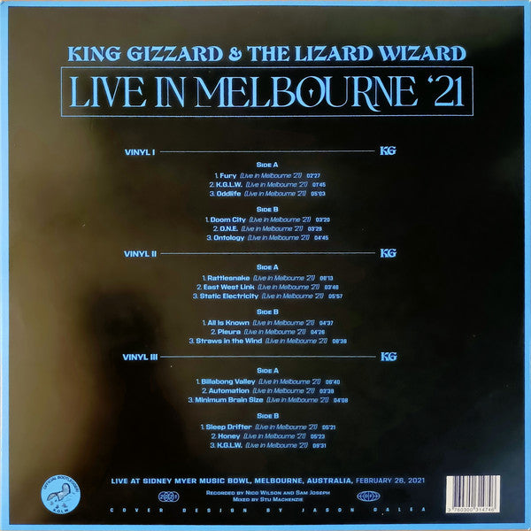 King Gizzard & The Lizard Wizard* : Live In Melbourne '21 (Live At Sidney Myer Music Bowl) (3xLP, Album, Ltd, Cle)