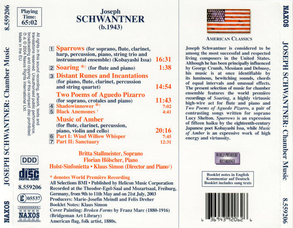 Joseph Schwantner - Holst-Sinfonietta / Klaus Simon : Sparrows • Music Of Amber (CD)