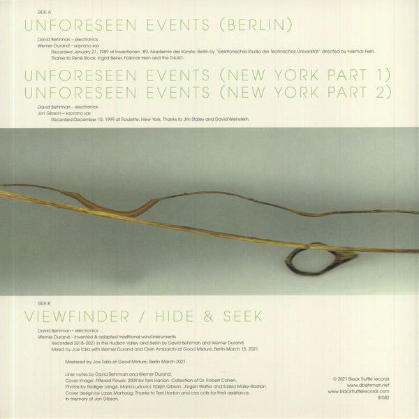 David Behrman With Jon Gibson (2) & Werner Durand : ViewFinder / Hide & Seek (LP, Album, Ltd)