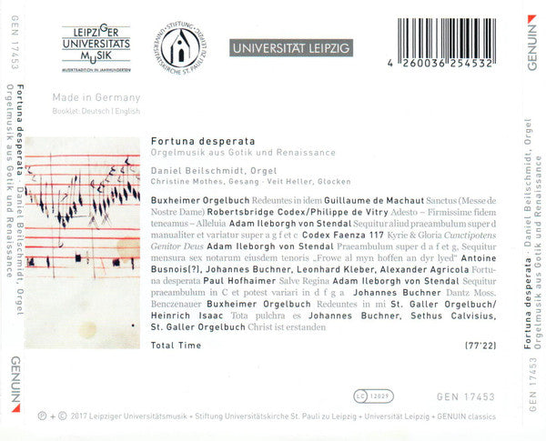 Daniel Beilschmidt : Fortuna Desperata (Orgelmusik Aus Gotik Und Renaissance) (CD, Album)
