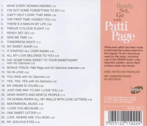 Patti Page : Ready, Set, Go With Patti Page (CD, Comp)