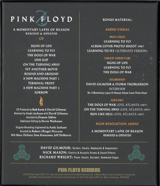 Pink Floyd : A Momentary Lapse Of Reason (Remixed & Updated) (CD, Album, RE + DVD-V, NTSC + Box, Dlx)