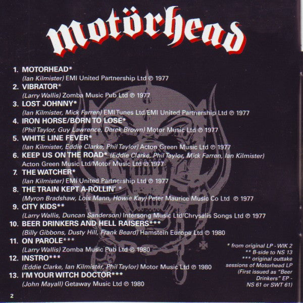 Motörhead : Motörhead (CD, Album, RE, RM)