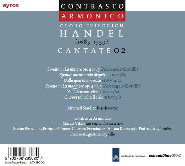 Contrasto Armonico, Marco Vitale, Mitchell Sandler - Georg Friedrich Händel : Cantate 02 (CD, Album)