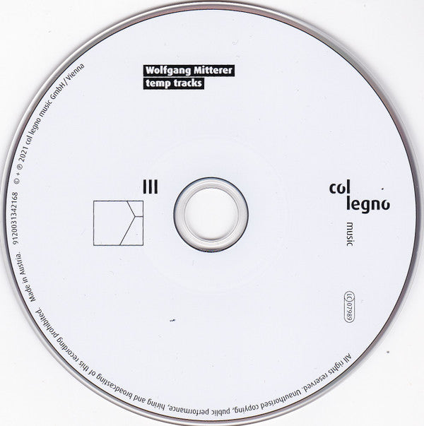 Wolfgang Mitterer : Temp Tracks (CD, Album)